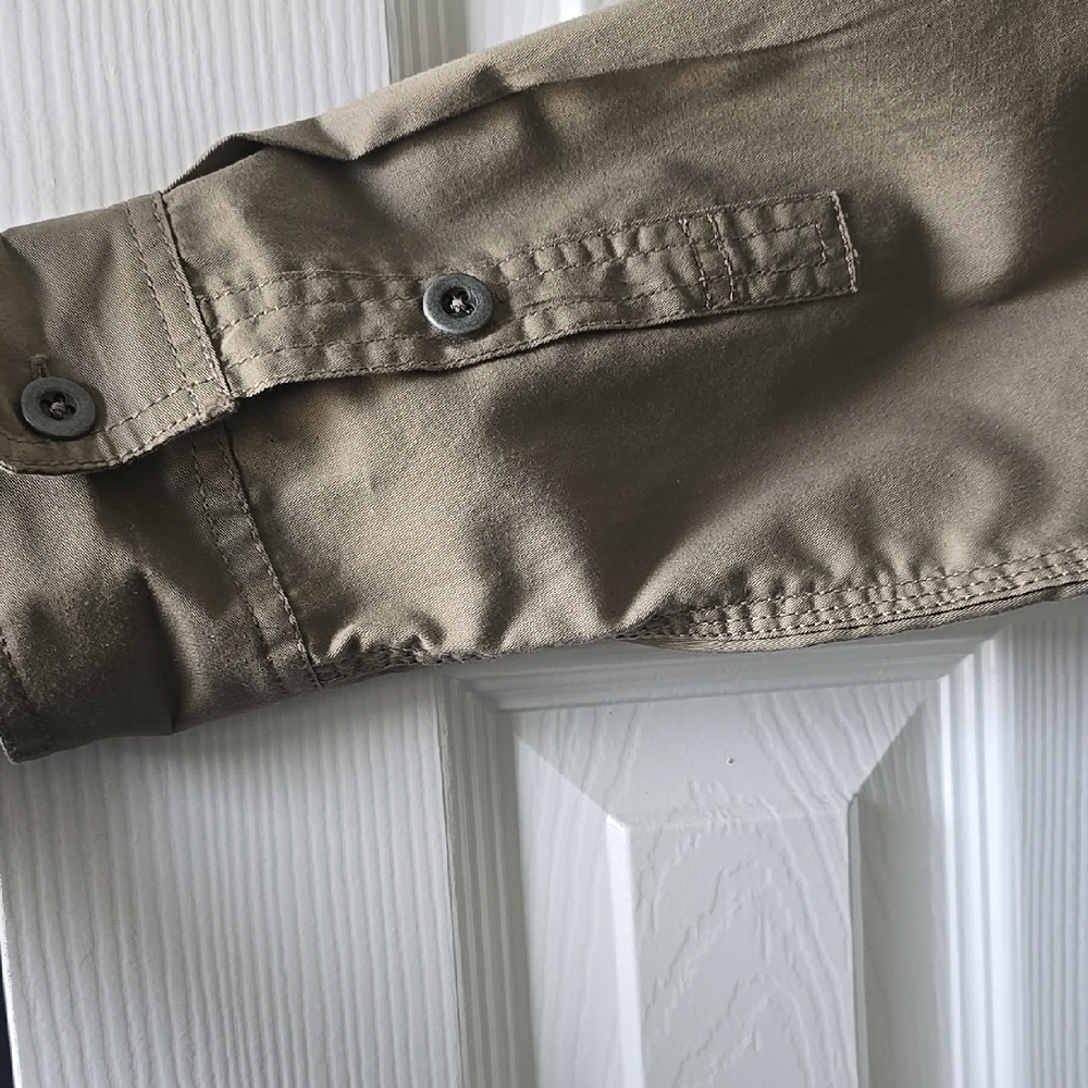 Men's Olive Button-Up Shirt - Picture 6 of 6